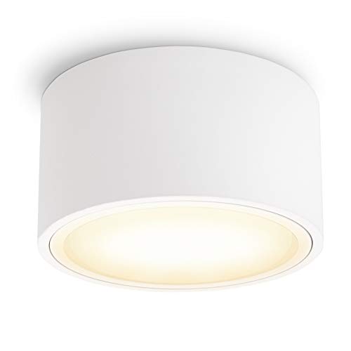 SSC-LUXon CELI-X Aufbauleuchte LED flach mit schöner Lichtfläche - LED GX53 warmweiß 3W 230V - Decken Aufbauspot weiß rund von SSC-LUXon