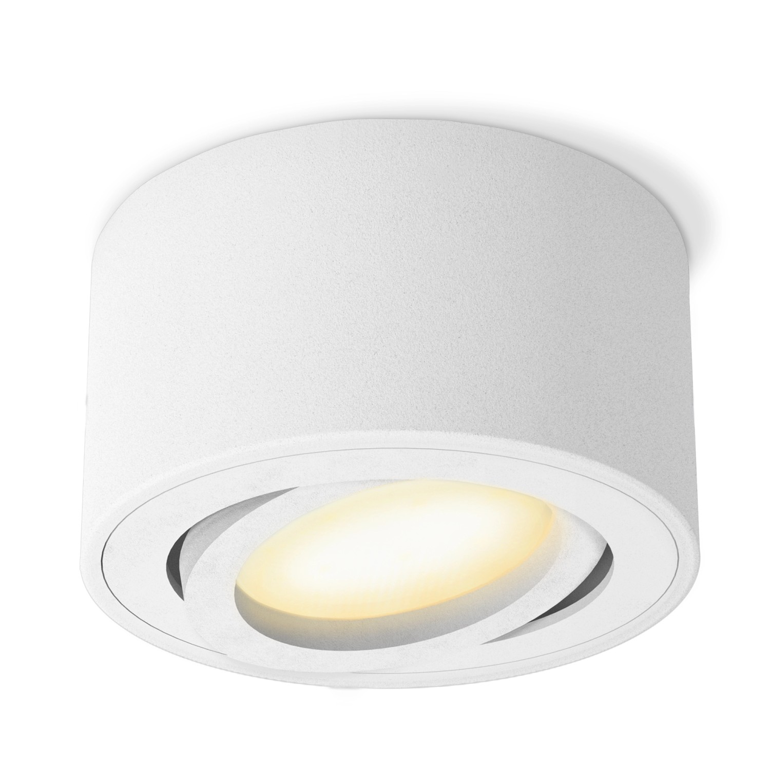 SSC-LUXon Celi-1WM LED Aufbauspot Schwenkbar Dimmbar Weiß Rund mit LED Modul Warmweiß von SSC-LUXon