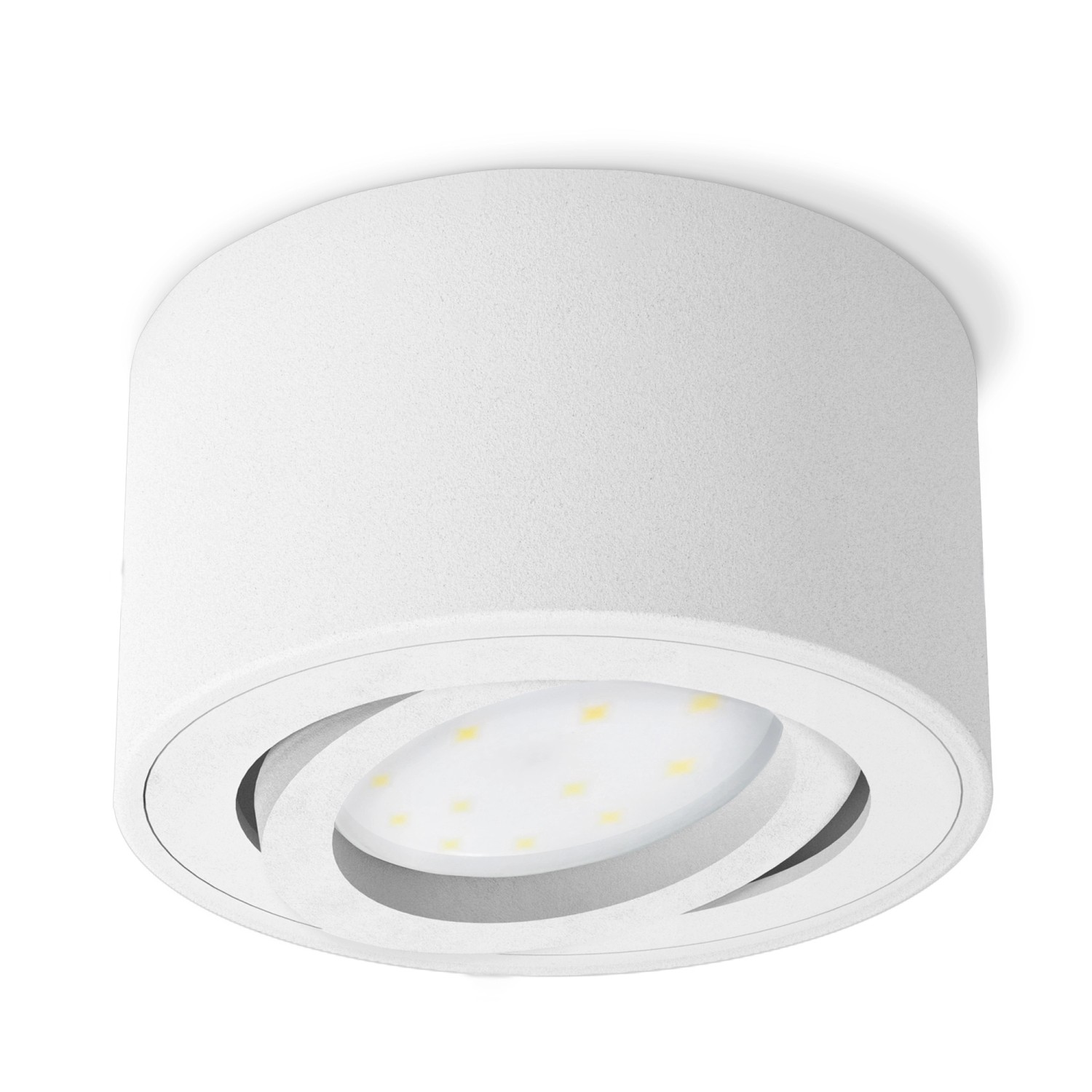 SSC-LUXon Celi-1WM LED Deckenstrahler Schwenkbar Flach Rund Weiß mit LED Modul 4W Warmweiß von SSC-LUXon