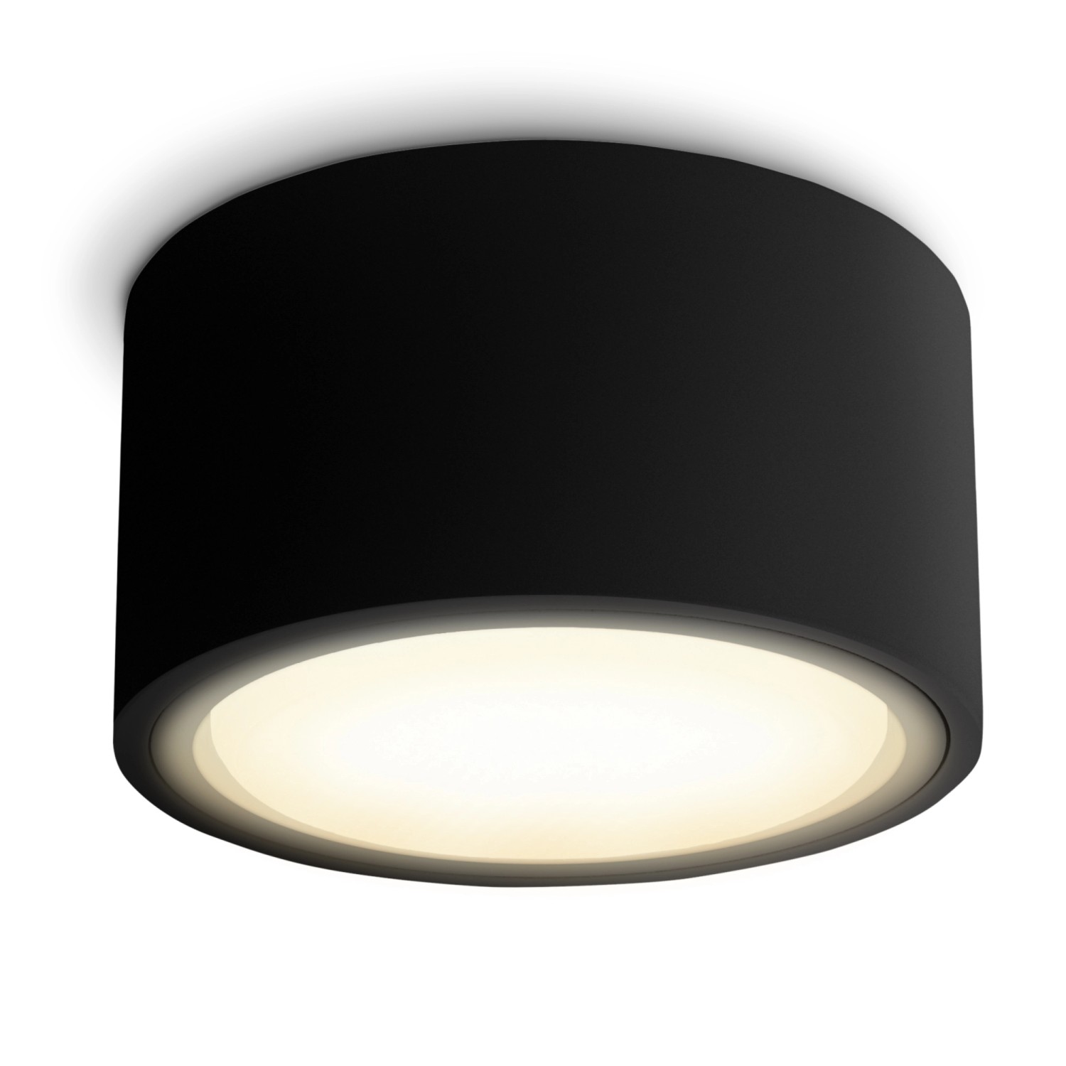 SSC-LUXon Celi-X LED Deckenleuchte Dimmbar Rund Flach Schwarz mit GX53 Lampe 6W Warmweiß von SSC-LUXon