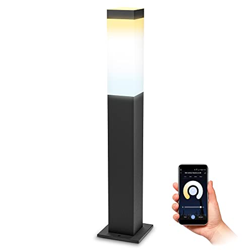 SSC-LUXon DRADO Wegeleuchte Außen mit LED Kerze E14 steuerbar via App WLAN dimmbar CCT - Sockelleuchte kompatibel mit Amazon Alexa von SSC-LUXon