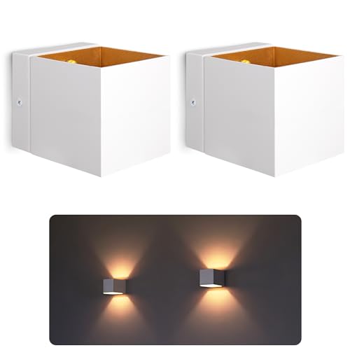 SSC-LUXon EPITA 2er Set Wandlampe Innen weiß gold - moderne Wandbeleuchtung Up Down im Vintage Design mit 1x G9 Fassung 230 V SSC-LUXon EPITA 2er Set Wandlampe Innen weiß gold - moderne Wandbeleuchtung Up Down im Vintage Design mit 1x G9 Fassung 230 V von SSC-LUXon