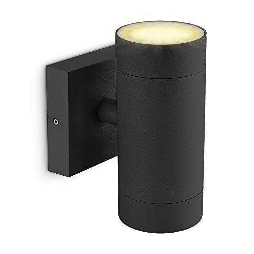 SSC-LUXon ESMO Up Down Wandleuchte Aussen mit 2x LED GU10 Lampen 3W warmweiß - Aussenleuchte Wand Aufbau IP54 in schwarz rund SSC-LUXon ESMO Up Down Wandleuchte Aussen mit 2x LED GU10 Lampen 3W warmweiß - Aussenleuchte Wand Aufbau IP54 in schwarz rund von SSC-LUXon