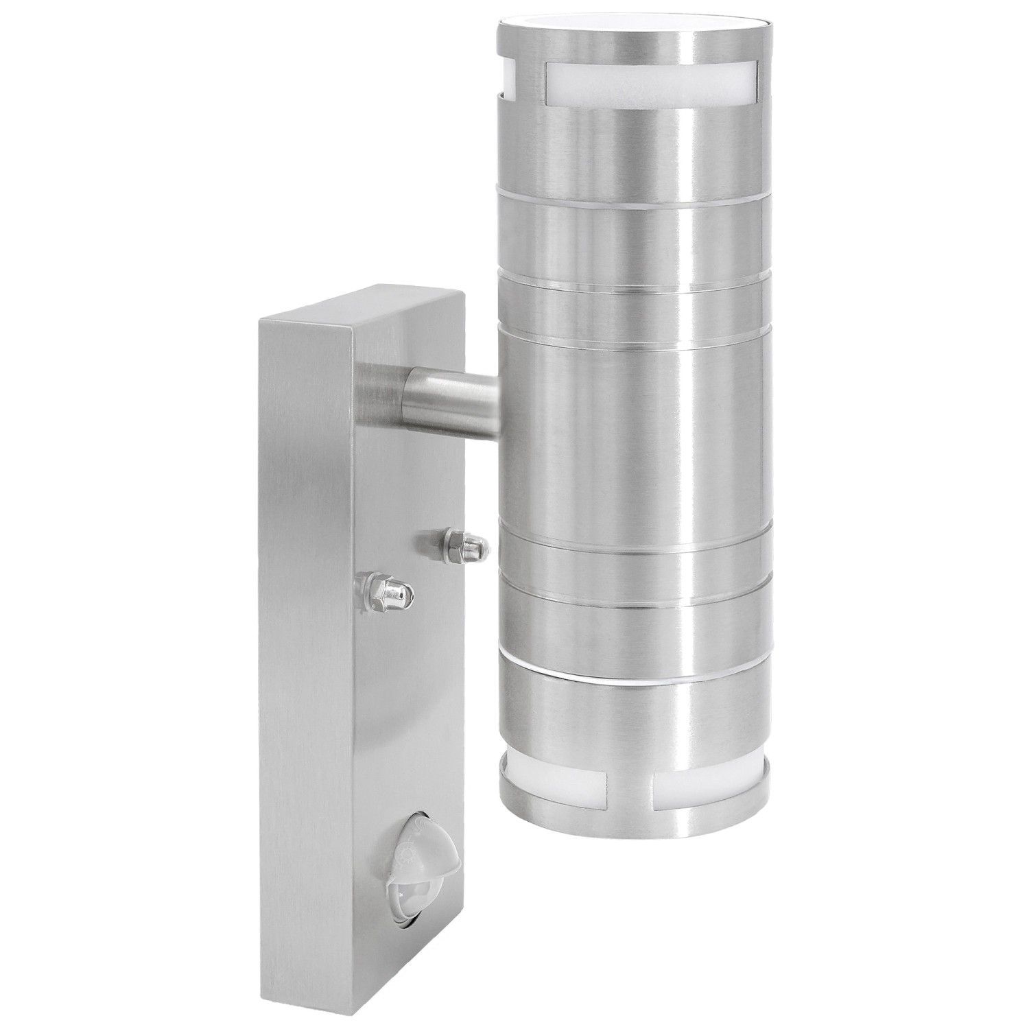 SSC-LUXon Edelstahl Wandleuchte Bewegungsmelder Dämmerungssensor GU10 IP44 Up Down von SSC-LUXon