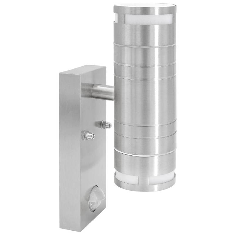 SSC-LUXon Edelstahl Wandleuchte Bewegungsmelder Dämmerungssensor GU10 IP44 Up Down von SSC-LUXon
