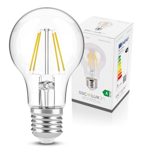 SSC-LUXon Glühbirne E27 LED warmweiss 4W Filament Lampe Birnenform warmweißes Licht - energiesparende & ultraeffiziente LED Beleuchtung von SSC-LUXon