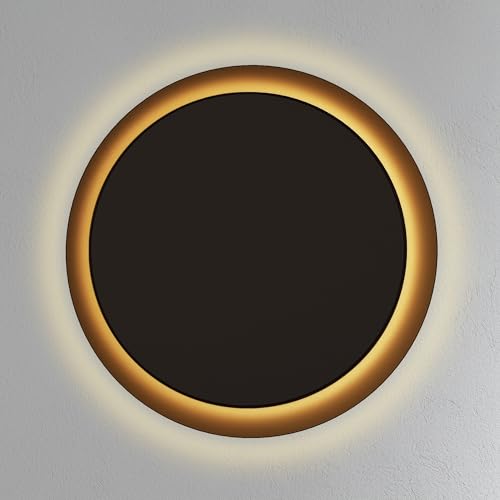 SSC-LUXon IRELIA Wandleuchte indirektes Licht in schwarz mit 3 Lichtfarben einstellbar - Außenleuchte Wand rund Ø 30cm 230V von SSC-LUXon