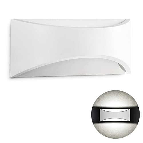 SSC-LUXon JAGEO Up Down Wandleuchte für Außen IP54 mit indirektem & neutralweißem LED Licht 230V - Außenwandleuchte in weiß 8W von SSC-LUXon