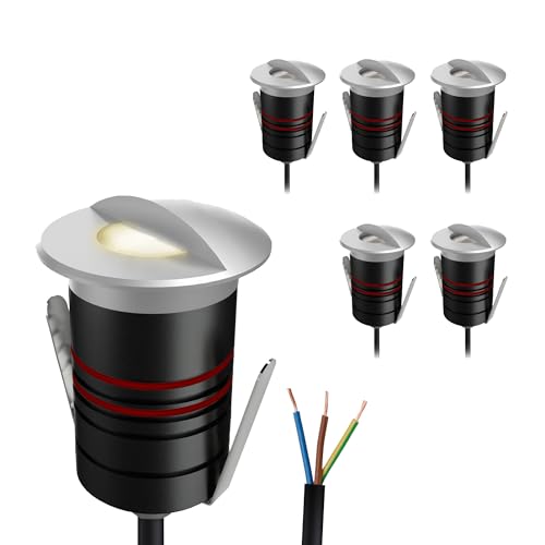 SSC-LUXon JAVO 6 Stück Boden Einbaustrahler Aussenbereich IP67 warmweiß Ø 47mm - Aluminium Wegleuchte 230V mit seitlichem Licht SSC-LUXon JAVO 6 Stück Boden Einbaustrahler Aussenbereich IP67 warmweiß Ø 47mm - Aluminium Wegleuchte 230V mit seitlichem Licht von SSC-LUXon