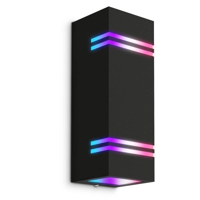 SSC-LUXon JOVO-L Smarte Außenwandleuchte Schwarz IP44 inkl. 2x RGB GU10 WLAN von SSC-LUXon