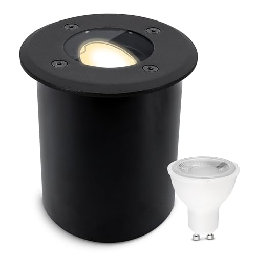 SSC-LUXon JUAVI Bodeneinbauleuchte aussen IP67 LED - Bodenstrahler schwarz matt 230V befahrbar - inkl. GU10 LED Lampe 6W warmweiß SSC-LUXon JUAVI Bodeneinbauleuchte aussen IP67 LED - Bodenstrahler schwarz matt 230V befahrbar - inkl. GU10 LED Lampe 6W warmweiß von SSC-LUXon