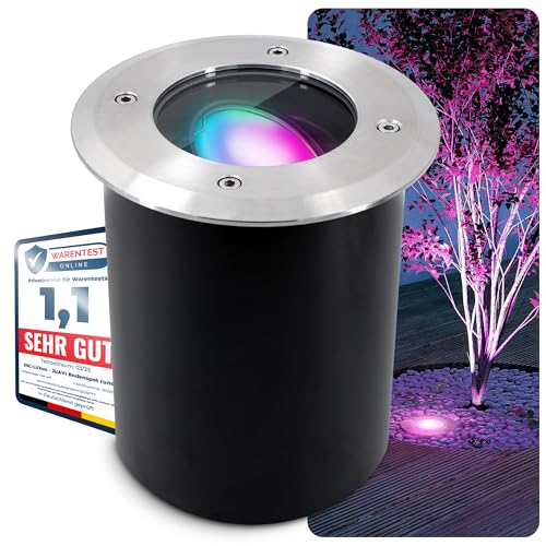 SSC-LUXon JUAVI Bodeneinbaustrahler aussen schwenkbar - mit Smart GU10 WLAN CCT RGB - Bodenspot befahrbar kompatibel mit Alexa, Siri & Google von SSC-LUXon