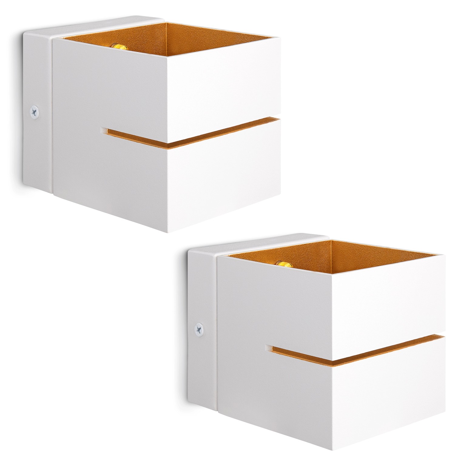 SSC-LUXon KOURA 2er Set Wandleuchte Weiß Gold Up Down Lichtschlitz G9 Innen von SSC-LUXon
