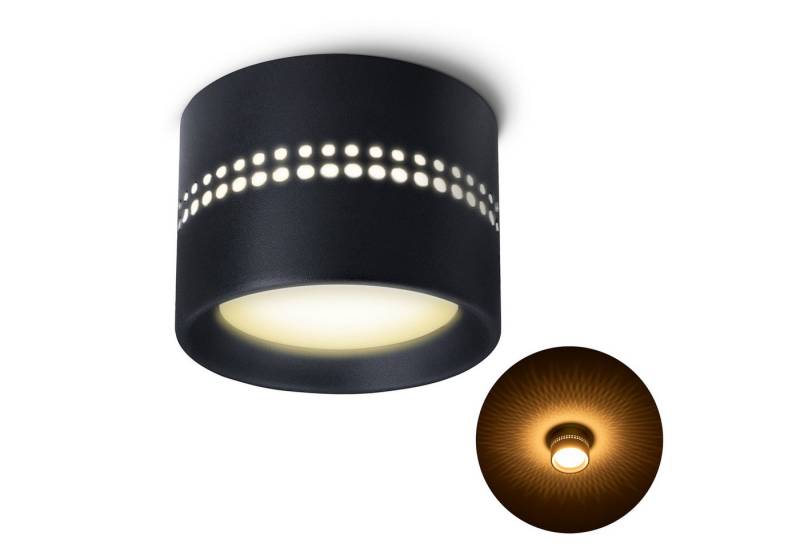 SSC-LUXon LED Aufbaustrahler ALAPI Deckenleuchte Spot schwarz inkl. GX53 LED warmweiß, Warmweiß von SSC-LUXon