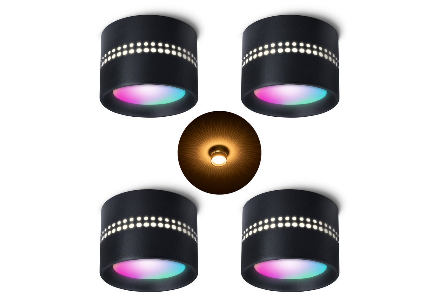 SSC-LUXon LED Aufbaustrahler ALAPI Deckenleuchte Spot schwarz mit Smart GX53 WLAN RGB+W, RGB & Weißtöne SSC-LUXon LED Aufbaustrahler ALAPI Deckenleuchte Spot schwarz mit Smart GX53 WLAN RGB+W, RGB & Weißtöne von SSC-LUXon