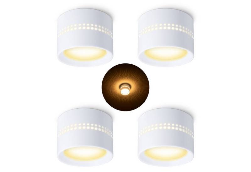 SSC-LUXon LED Aufbaustrahler ALAPI Deckenspot weiß rund mit LED Lampe GX53 warmweiß 230V, Warmweiß SSC-LUXon LED Aufbaustrahler ALAPI Deckenspot weiß rund mit LED Lampe GX53 warmweiß 230V, Warmweiß von SSC-LUXon