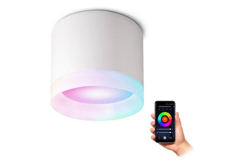 SSC-LUXon LED Aufbaustrahler Aufputz Deckenleuchte VORA weiß inkl. GX53 Smart LED RGBW, RGB & Weißtöne von SSC-LUXon