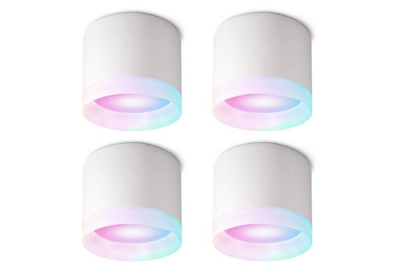 SSC-LUXon LED Aufbaustrahler Aufputz Deckenleuchte VORA weiß inkl. GX53 Smart LED RGBW, RGB & Weißtöne von SSC-LUXon
