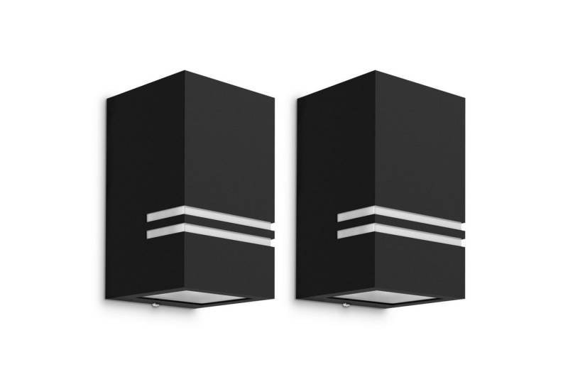 SSC-LUXon LED Außen-Wandleuchte Aussen Wandleuchte JOVO-S Up oder Down, matt Schwarz, IP44 mit LED 6W, Warmweiß von SSC-LUXon