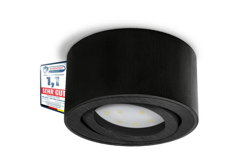 SSC-LUXon LED Aufbaustrahler CELI-1B Aufbaustrahler LED flach, schwenkbar & schwarz mit fourSTEP, Warmweiß von SSC-LUXon