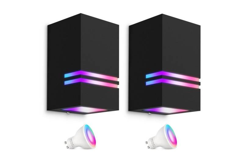 SSC-LUXon LED Außen-Wandleuchte JOVO-S Aussen-Wandleuchte Up oder Down IP44 schwarz, RGB & Weißtöne von SSC-LUXon