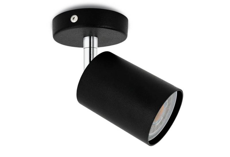 SSC-LUXon LED Aufbaustrahler LED Deckenstrahler 1 flammig Wandspot in schwarz schwenkbar mit LED, Warmweiß von SSC-LUXon