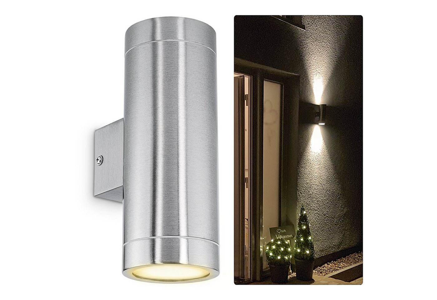 SSC-LUXon LED Außen-Wandleuchte LED Wandleuchte TIRA Edelstahl Up & Down IP44 Aussenleuchte, Warmweiß SSC-LUXon LED Außen-Wandleuchte LED Wandleuchte TIRA Edelstahl Up & Down IP44 Aussenleuchte, Warmweiß von SSC-LUXon