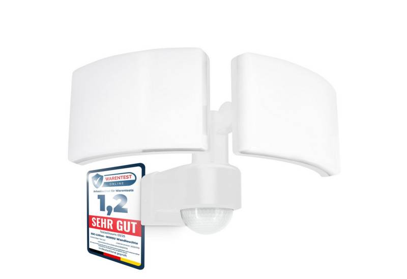 SSC-LUXon LED Außen-Wandleuchte NORSU weiße LED Außenleuchte Bewegungsmelder IP65 neutralweiß 230V, Neutralweiß von SSC-LUXon
