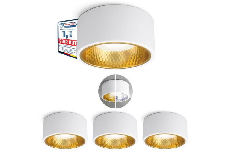 SSC-LUXon LED Aufbaustrahler OLINO Deckenleuchte dimmbar weiß rund neutralweiß GX53 LED 230 Volt 6W, Neutralweiß von SSC-LUXon