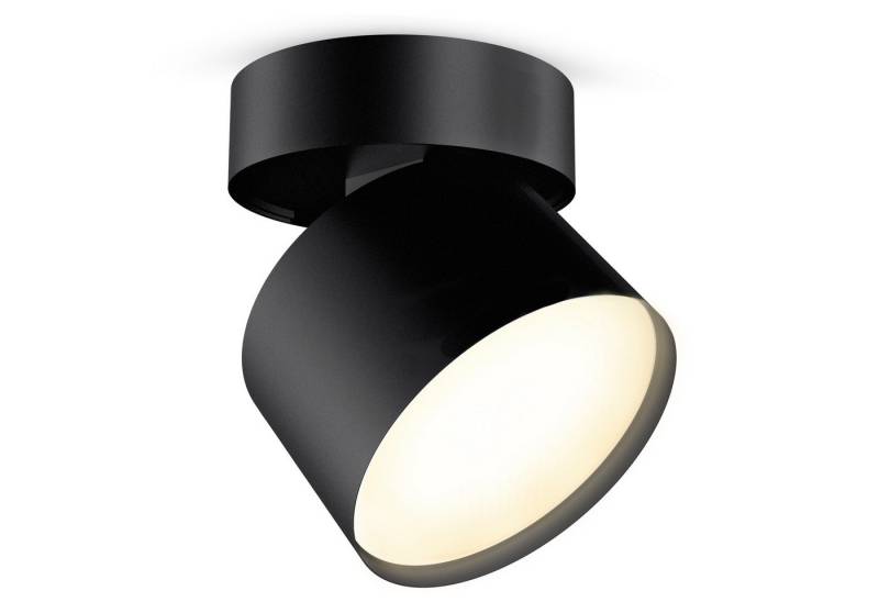 SSC-LUXon LED Aufbaustrahler SAMU Decken Aufbauspot schwarz mit GX53 LED 3W warmweiß, Warmweiß von SSC-LUXon