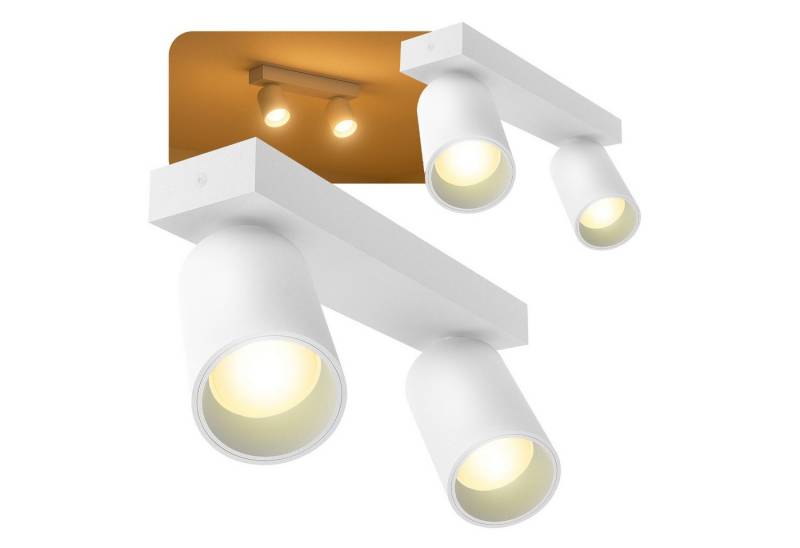 SSC-LUXon LED Aufbaustrahler NUVIO Deckenlampe 2-flammig Deckenspot mit GU10 3W warmweiß Strahler, Warmweiß von SSC-LUXon