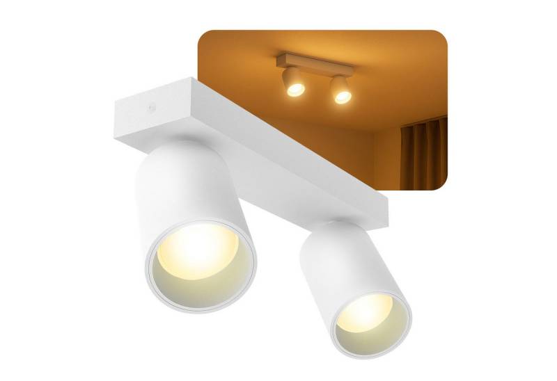 SSC-LUXon LED Aufbaustrahler NUVIO Deckenlampe 2-flammig Deckenspot mit GU10 3W warmweiß Strahler, Warmweiß von SSC-LUXon