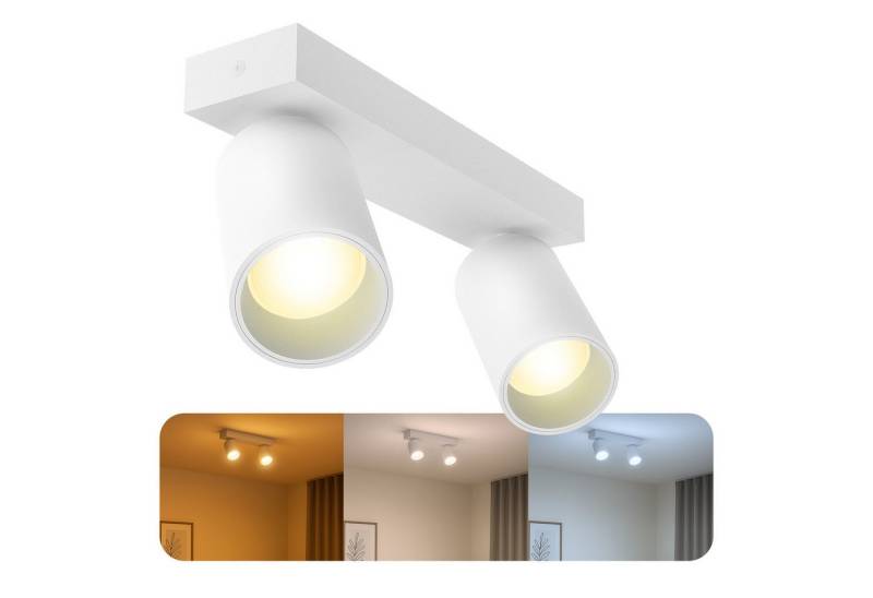 SSC-LUXon LED Aufbaustrahler Spotleuchte 2flammig NUVIO weiß Deckenlampe mit GU10 5W 3 Lichtfarben, Warmweiß bis Tageslicht SSC-LUXon LED Aufbaustrahler Spotleuchte 2flammig NUVIO weiß Deckenlampe mit GU10 5W 3 Lichtfarben, Warmweiß bis Tageslicht von SSC-LUXon
