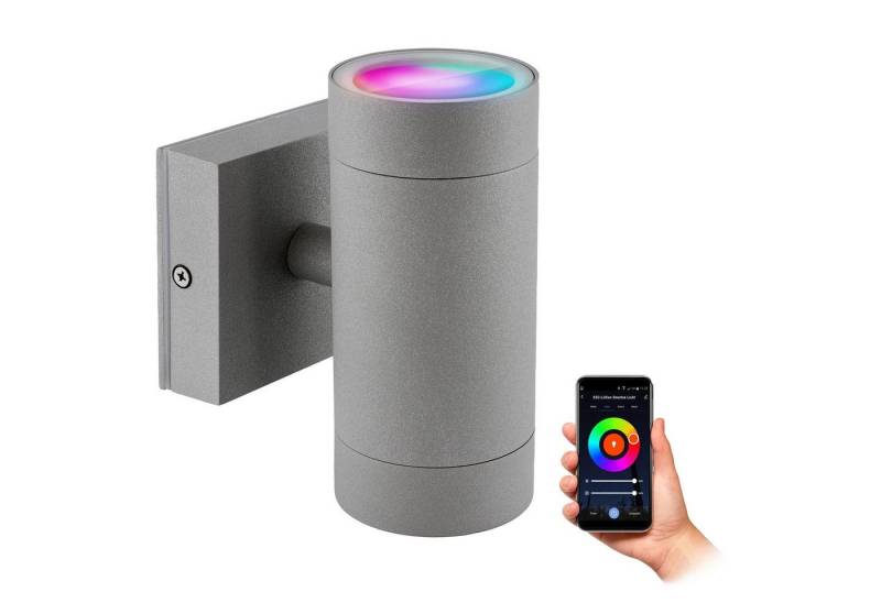 SSC-LUXon LED Außen-Wandleuchte Up & Down Outdoor Wandleuchte Monto IP54 anthrazit mit 2x Smart GU10, RGB & Weißtöne von SSC-LUXon