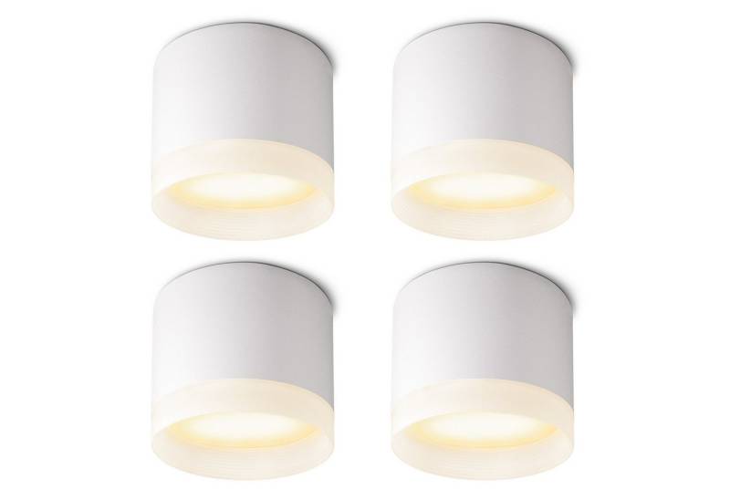SSC-LUXon LED Aufbaustrahler VORA LED Aufbaulampe rund weiß inkl. LED GX53 5W warmweiß, Warmweiß von SSC-LUXon
