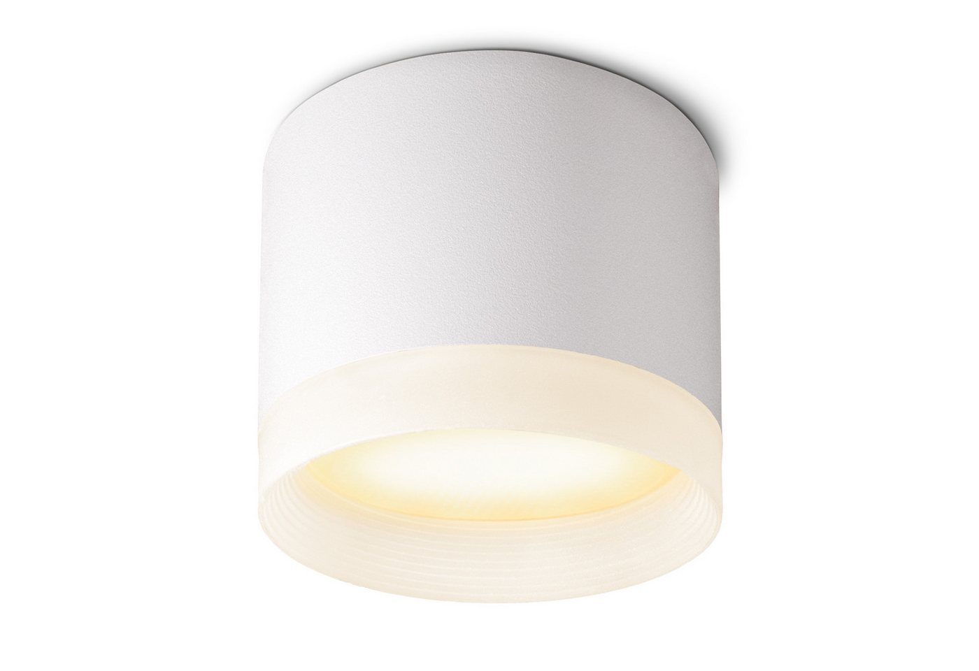 SSC-LUXon LED Aufbaustrahler VORA LED Aufbaulampe rund weiß mit LED GX53 dimmbar warmweiß, Warmweiß von SSC-LUXon