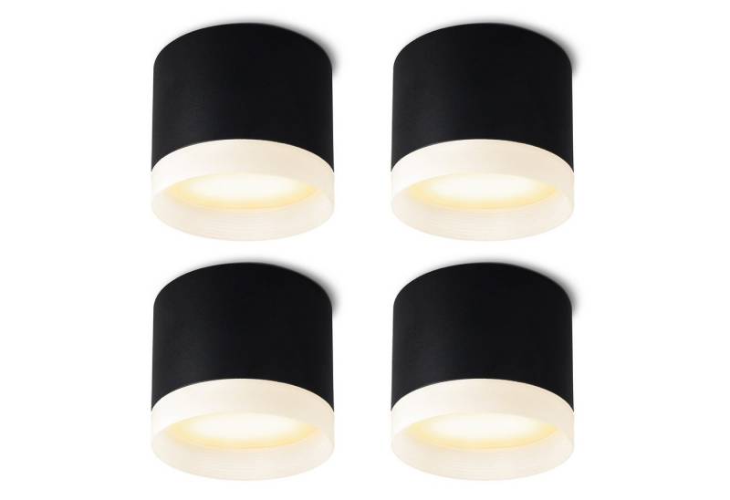 SSC-LUXon LED Aufbaustrahler VORA Spot Deckenlampe schwarz Leuchtring LED GX53 warmweiß, Warmweiß von SSC-LUXon