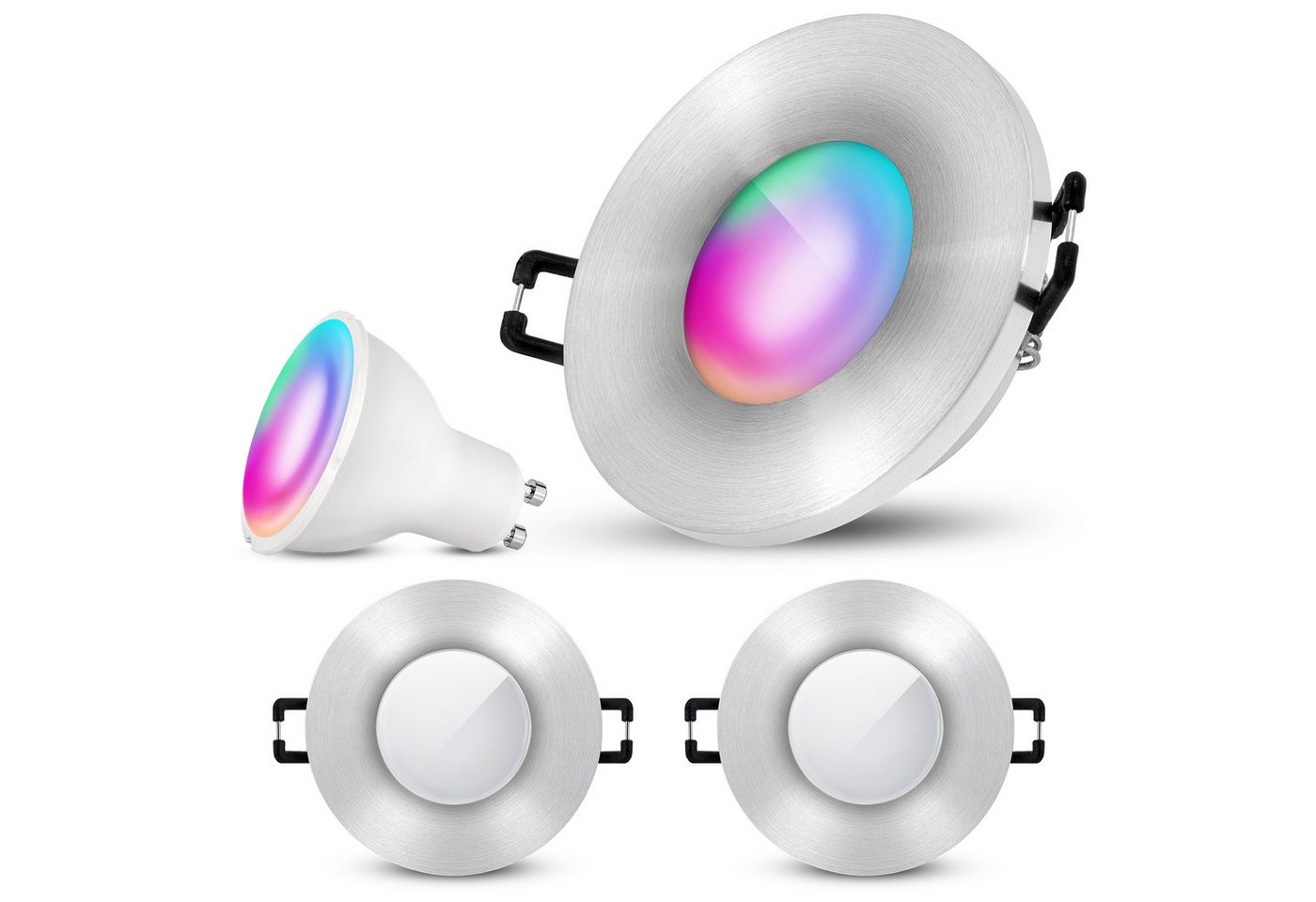 SSC-LUXon LED Außen-Deckenleuchte BEDA Bad Einbauspot IP65 silber gebuerstet mit Smart WLAN RGB GU10, RGB & Weißtöne SSC-LUXon LED Außen-Deckenleuchte BEDA Bad Einbauspot IP65 silber gebuerstet mit Smart WLAN RGB GU10, RGB & Weißtöne von SSC-LUXon