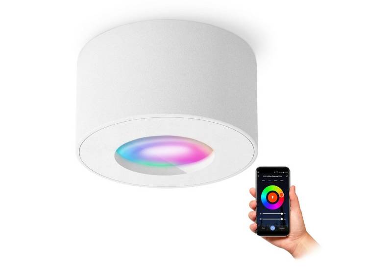 SSC-LUXon LED Außen-Deckenleuchte CELI-1 Aufbauspot flach weiss IP44 fuer Bad & Aussen mit WiFi RGB LED, RGB & Weißtöne SSC-LUXon LED Außen-Deckenleuchte CELI-1 Aufbauspot flach weiss IP44 fuer Bad & Aussen mit WiFi RGB LED, RGB & Weißtöne von SSC-LUXon
