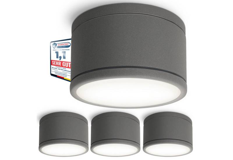 SSC-LUXon LED Außen-Deckenleuchte CELI-WX Aufbauleuchte flach IP44 Bad Aussen anthrazit LED GX53 5W, Neutralweiß von SSC-LUXon