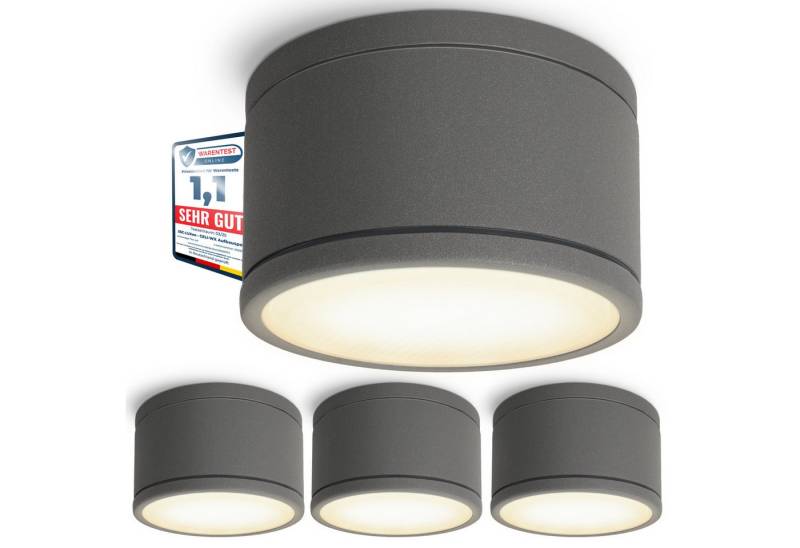 SSC-LUXon LED Außen-Deckenleuchte CELI-WX Aufbauspot flach IP44 Bad & Aussen anthrazit mit LED GX53 5W, Warmweiß von SSC-LUXon