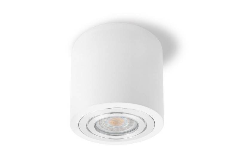 SSC-LUXon LED Außen-Deckenleuchte LED Aufbau Deckenleuchte Bad IP44 mit LED GU10 5W neutralweiss Spot, Neutralweiß von SSC-LUXon