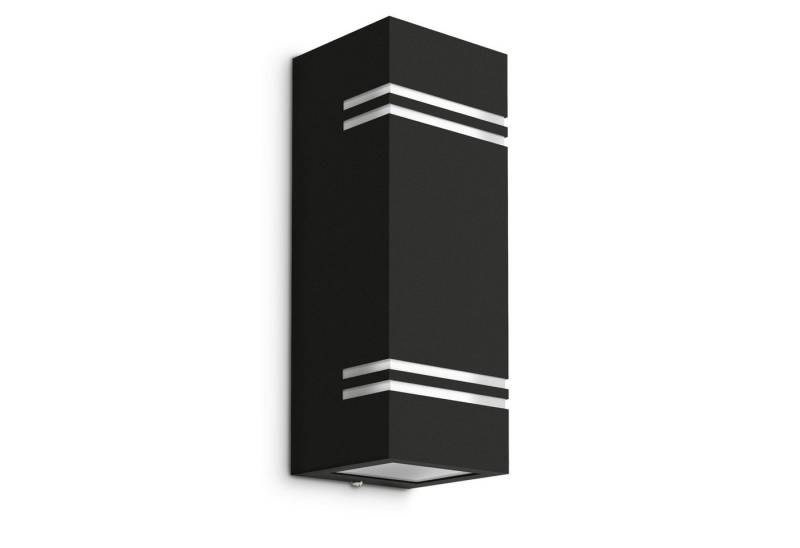 SSC-LUXon LED Außen-Wandleuchte Aussen Wandleuchte JOVO-L Up & Down Schwarz IP44 mit 2x GU10 LED, Extra Warmweiß von SSC-LUXon