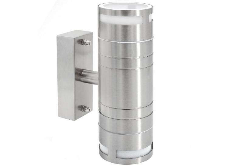 SSC-LUXon LED Außen-Wandleuchte Aussen-Wandleuchte Wandlampe Up & Down Aufbauleuchte, IP44 Edelstahl, Neutralweiß von SSC-LUXon