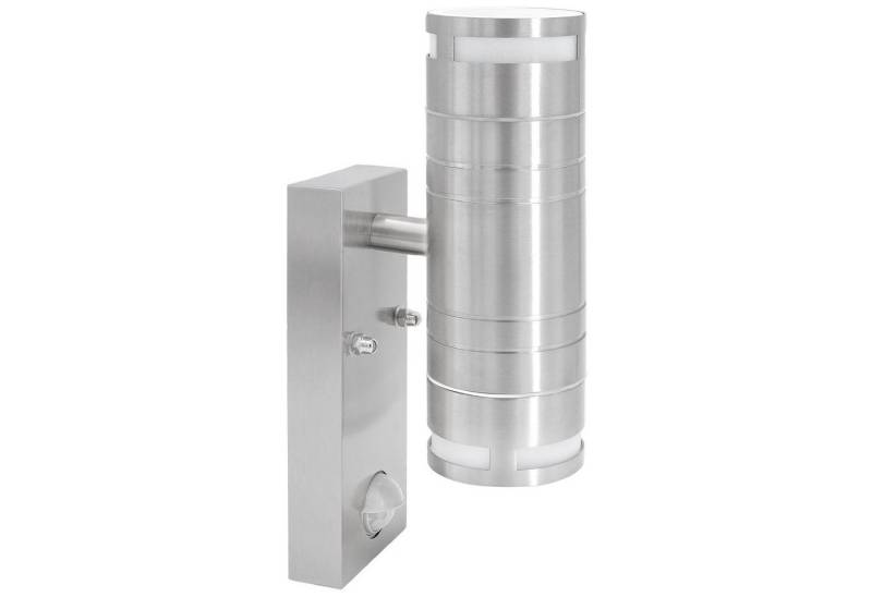 SSC-LUXon LED Außen-Wandleuchte Aussen Wandleuchte mit Bewegungsmelder IP44 Edelstahl 2 LED GU10 3W, Neutralweiß von SSC-LUXon