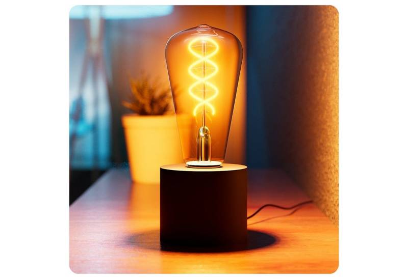 SSC-LUXon LED Spiegelleuchte NAMBI Wand- & Tischlampe schwarz mit Kabel & Stecker mit Edison LED, Extra Warmweiß von SSC-LUXon