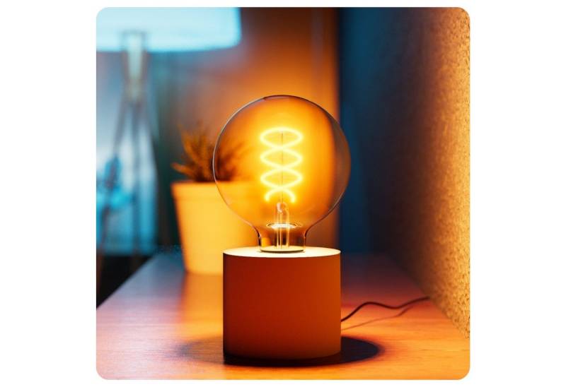 SSC-LUXon LED Spiegelleuchte NAMBI Wand- & Tischlampe weiss mit Steckerkabel mit Globe LED E27, Extra Warmweiß von SSC-LUXon