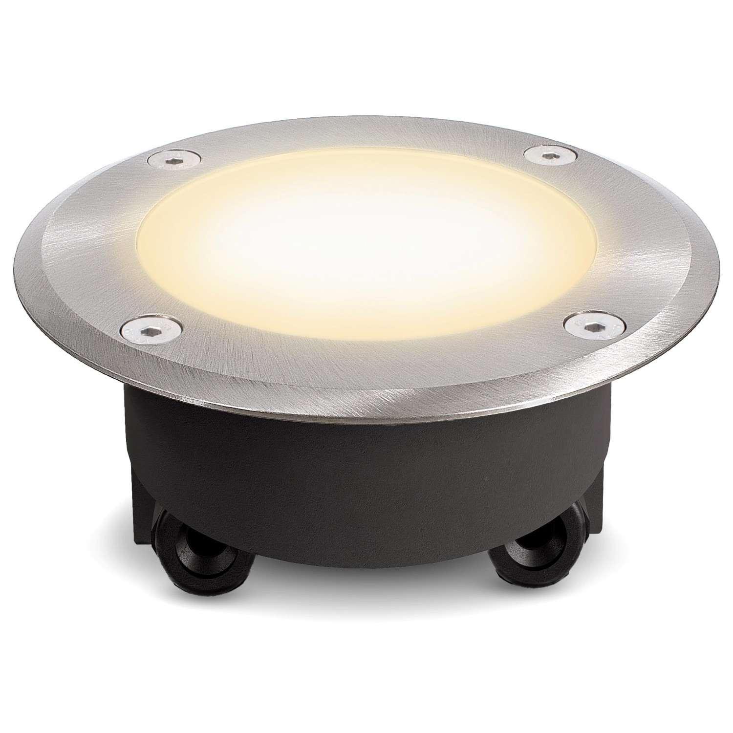 SSC-LUXon LED Bodenleuchte Viskos Flach Außen IP67 Rund mit GX53 3W Warmweiß von SSC-LUXon