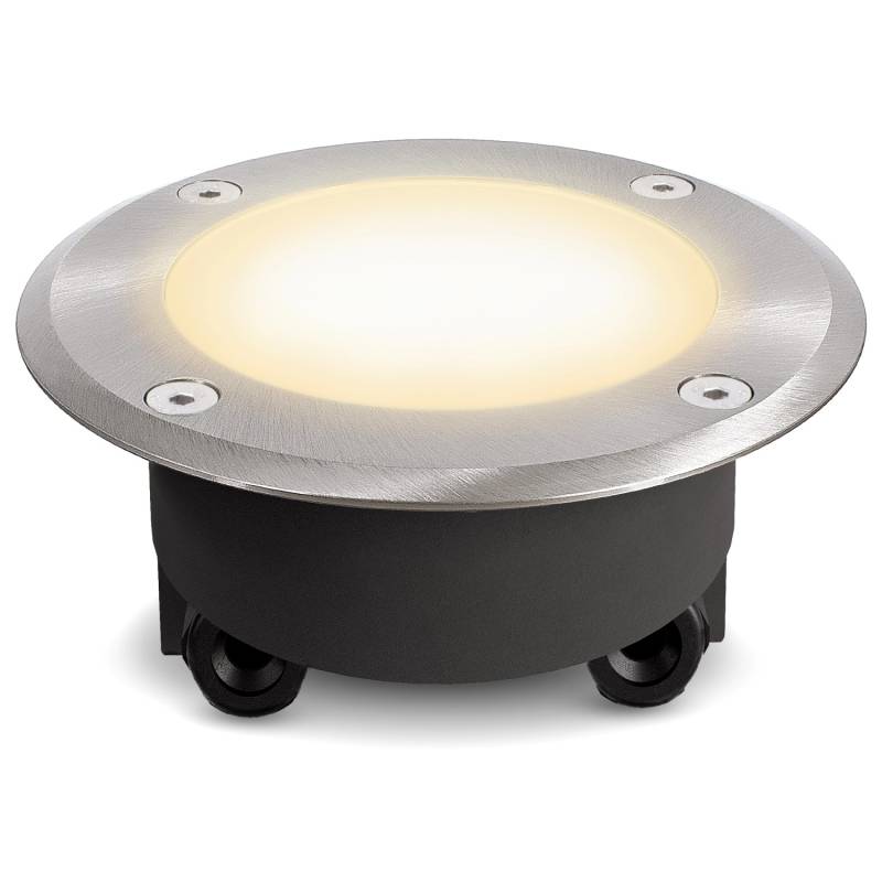 SSC-LUXon LED Bodenleuchte Viskos Flach Außen IP67 Rund mit GX53 3W Warmweiß von SSC-LUXon