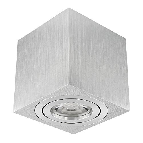 SSC-LUXon LED Deckenleuchte Aufbauspot DUCE aus Aluminium - 230V Deckenstrahler schwenkbar inkl. LED Leuchtmittel 6W SMD warmweiss 230V, Stückzahl:1er Set von SSC-LUXon